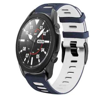 For Samsung Galaxy Watch 5 Pro  45mm 20mm Two-Color Silicone Watch Band(Midnight Blue+White)