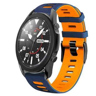 For Samsung Galaxy Watch 5 Pro  45mm 20mm Two-Color Silicone Watch Band(Midnight Blue+Orange)