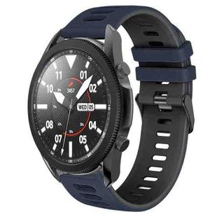 For Samsung Galaxy Watch 5 Pro  45mm 20mm Two-Color Silicone Watch Band(Midnight Blue+Black)