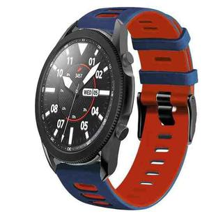 For Samsung Galaxy Watch 5 Pro  45mm 20mm Two-Color Silicone Watch Band(Midnight Blue+Red)