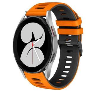 For Samsung Galaxy Watch 4 40mm 20mm Two-Color Silicone Watch Band(Orange+Black)