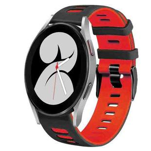 For Samsung Galaxy Watch 4 40mm 20mm Two-Color Silicone Watch Band(Black+Red)