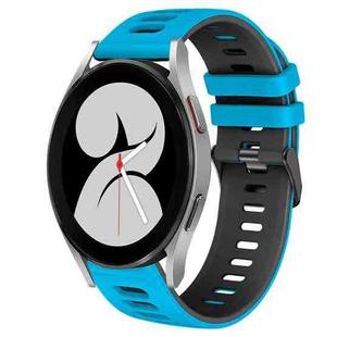 For Samsung Galaxy Watch 4 40mm 20mm Two-Color Silicone Watch Band(Skyblue+Black)
