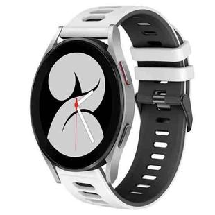 For Samsung Galaxy Watch 4 40mm 20mm Two-Color Silicone Watch Band(White+Black)