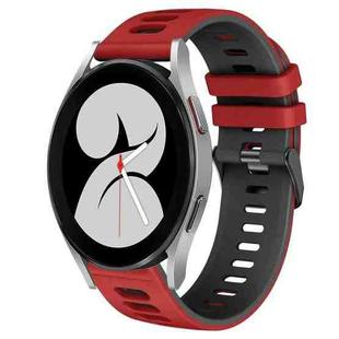 For Samsung Galaxy Watch 4 40mm 20mm Two-Color Silicone Watch Band(Red+Black)