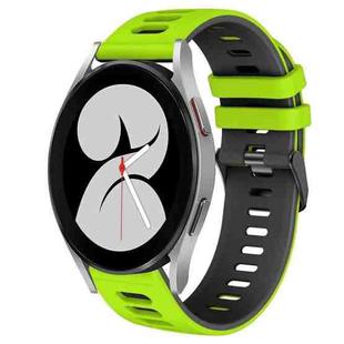 For Samsung Galaxy Watch 4 40mm 20mm Two-Color Silicone Watch Band(Green+Black)