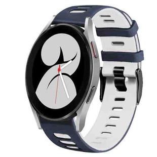 For Samsung Galaxy Watch 4 40mm 20mm Two-Color Silicone Watch Band(Midnight Blue+White)