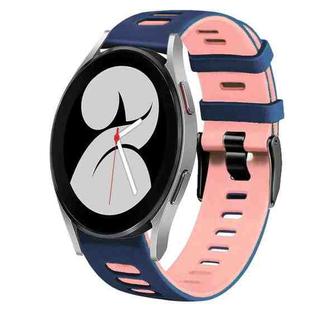 For Samsung Galaxy Watch 4 40mm 20mm Two-Color Silicone Watch Band(Midnight Blue+Pink)
