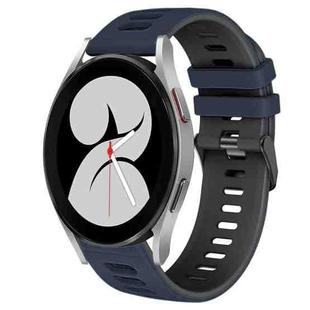 For Samsung Galaxy Watch 4 40mm 20mm Two-Color Silicone Watch Band(Midnight Blue+Black)