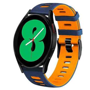 For Samsung Galaxy Watch 4 44mm 20mm Two-Color Silicone Watch Band(Midnight Blue+Orange)