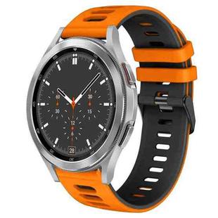 For Samsung Galaxy Watch 4 Classic 46mm 20mm Two-Color Silicone Watch Band(Orange+Black)