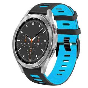 For Samsung Galaxy Watch 4 Classic 46mm 20mm Two-Color Silicone Watch Band(Black+Blue)