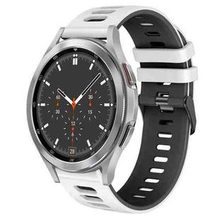 For Samsung Galaxy Watch 4 Classic 46mm 20mm Two-Color Silicone Watch Band(White+Black)