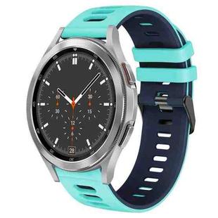 For Samsung Galaxy Watch 4 Classic 46mm 20mm Two-Color Silicone Watch Band(Mint Green + Blue)