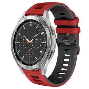 For Samsung Galaxy Watch 4 Classic 46mm 20mm Two-Color Silicone Watch Band(Red+Black)
