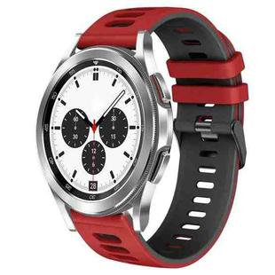 For Samsung Galaxy Watch 4 Classic 42mm 20mm Two-Color Silicone Watch Band(Red+Black)