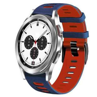 For Samsung Galaxy Watch 4 Classic 42mm 20mm Two-Color Silicone Watch Band(Midnight Blue+Red)