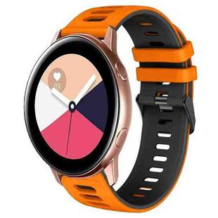 For Samsung Galaxy Watch Active 2 20mm Two-Color Silicone Watch Band(Orange+Black)