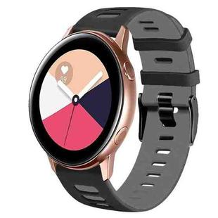 For Samsung Galaxy Watch Active 2 20mm Two-Color Silicone Watch Band(Black+Grey)