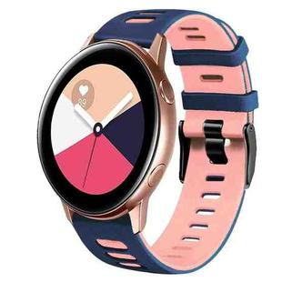 For Samsung Galaxy Watch Active 2 20mm Two-Color Silicone Watch Band(Midnight Blue+Pink)