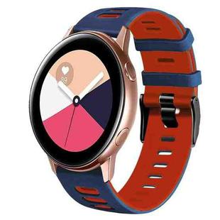 For Samsung Galaxy Watch Active 2 20mm Two-Color Silicone Watch Band(Midnight Blue+Red)