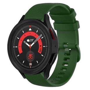 For Samsung Galaxy Watch5  40mm 20mm Plaid Solid Color Silicone Watch Band(Amy Green)