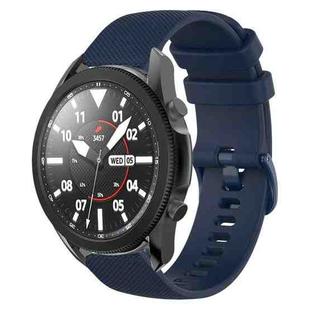 For Samsung Galaxy Watch5 Pro 45mm 20mm Plaid Solid Color Silicone Watch Band(Midnight Blue)