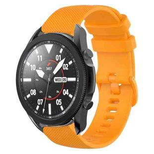 For Samsung Galaxy Watch5 Pro 45mm 20mm Plaid Solid Color Silicone Watch Band(Yellow)