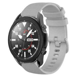 For Samsung Galaxy Watch5 Pro 45mm 20mm Plaid Solid Color Silicone Watch Band(Grey)