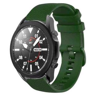 For Samsung Galaxy Watch5 Pro 45mm 20mm Plaid Solid Color Silicone Watch Band(Amy Green)
