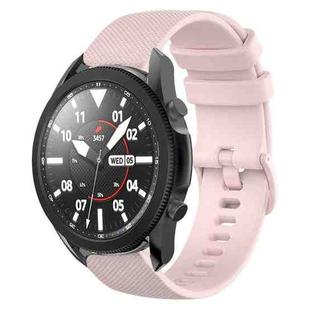 For Samsung Galaxy Watch5 Pro 45mm 20mm Plaid Solid Color Silicone Watch Band(Pink)