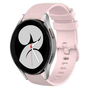 For Samsung Galaxy Watch4 40mm 20mm Plaid Solid Color Silicone Watch Band(Pink)