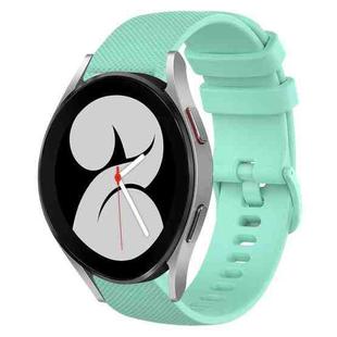 For Samsung Galaxy Watch4 40mm 20mm Plaid Solid Color Silicone Watch Band(Water Duck)