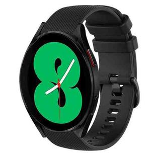 For Samsung Galaxy Watch4 44mm 20mm Plaid Solid Color Silicone Watch Band(Black)
