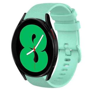For Samsung Galaxy Watch4 44mm 20mm Plaid Solid Color Silicone Watch Band(Water Duck)
