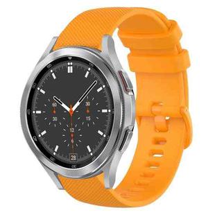 For Samsung Galaxy Watch4 Classic 46mm 20mm Plaid Solid Color Silicone Watch Band(Yellow)