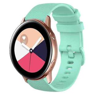 For Samsung Galaxy Watch Active 2 20mm Plaid Solid Color Silicone Watch Band(Water Duck)