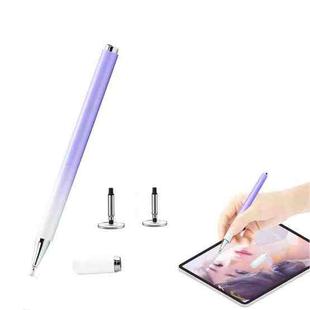 AT-28 Macarone Color Passive Capacitive Pen Mobile Phone Touch Screen Stylus with 2 Pen Head(Purple)