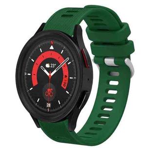 For Samsung Galaxy Watch5 40mm 20mm Twill Solid Color Silicone Watch Band(Green)