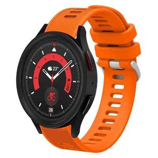 For Samsung Galaxy Watch5 44mm 20mm Twill Solid Color Silicone Watch Band(Orange)