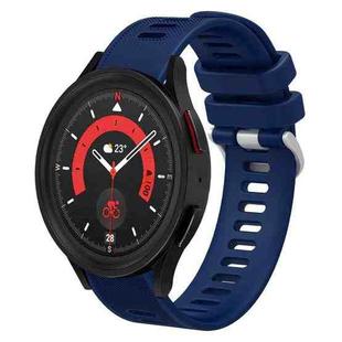 For Samsung Galaxy Watch5 44mm 20mm Twill Solid Color Silicone Watch Band(Midnight Blue)