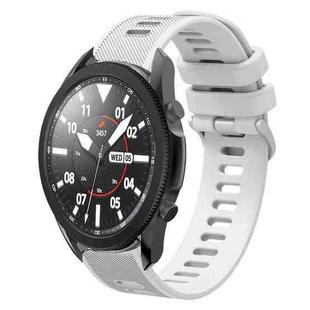 For Samsung Galaxy Watch5 Pro  45mm 20mm Twill Solid Color Silicone Watch Band(White)