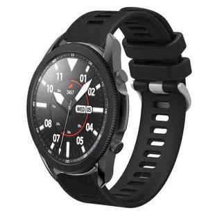 For Samsung Galaxy Watch5 Pro  45mm 20mm Twill Solid Color Silicone Watch Band(Black)