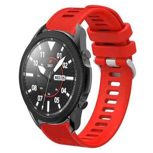 For Samsung Galaxy Watch5 Pro  45mm 20mm Twill Solid Color Silicone Watch Band(Red)