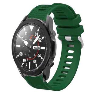 For Samsung Galaxy Watch5 Pro  45mm 20mm Twill Solid Color Silicone Watch Band(Green)