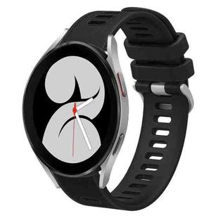 For Samsung Galaxy Watch4 40mm 20mm Twill Solid Color Silicone Watch Band(Black)