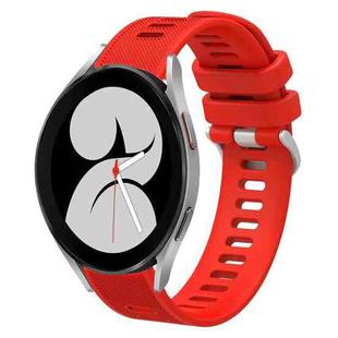For Samsung Galaxy Watch4 40mm 20mm Twill Solid Color Silicone Watch Band(Red)