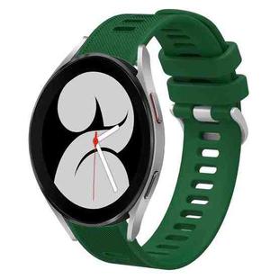 For Samsung Galaxy Watch4 40mm 20mm Twill Solid Color Silicone Watch Band(Green)