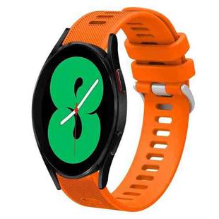 For Samsung Galaxy Watch4 44mm 20mm Twill Solid Color Silicone Watch Band(Orange)