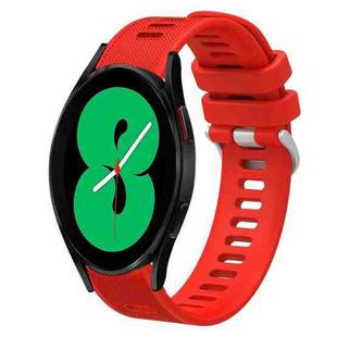For Samsung Galaxy Watch4 44mm 20mm Twill Solid Color Silicone Watch Band(Red)